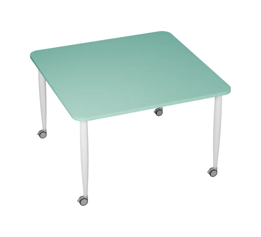 PLAYFORM 226 K modulární hravé stoly, mobilní, výška 750 mm, kovová podnož bílá, deska 25 mm, sněžně